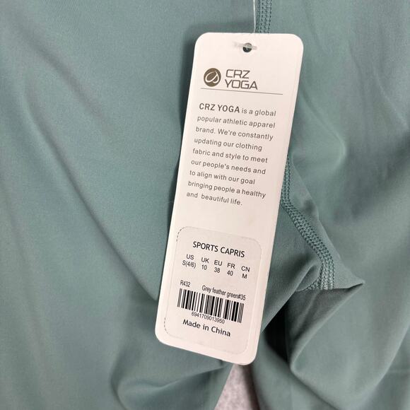 CRZ Yoga Leggings Womens Small Green Sports Capris Pockets Active Lounge READ - Picture 8 of 14